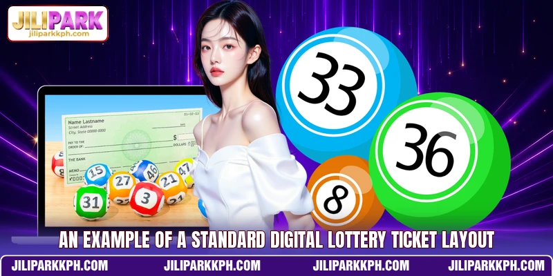 An example of a standard digital lottery ticket layout
