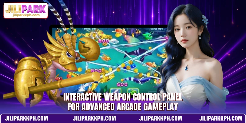 Interactive weapon control panel for advanced arcade gameplay
