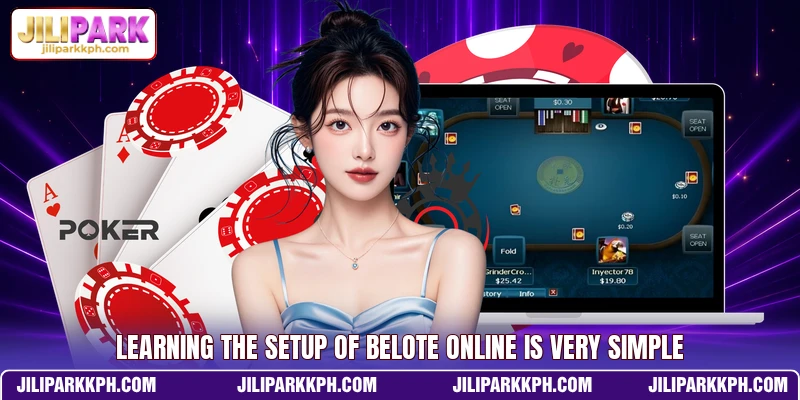 Learning the setup of Belote Online is very simple