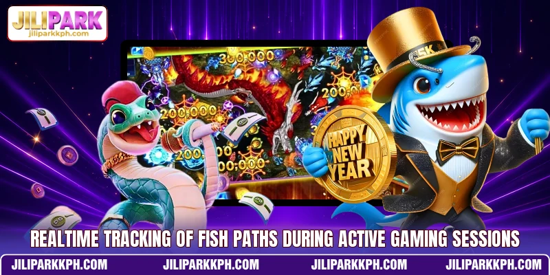 Realtime tracking of fish paths during active gaming sessions