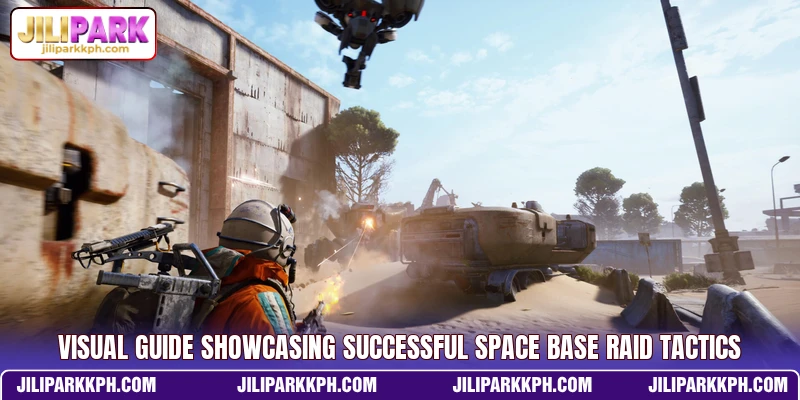 Visual guide showcasing successful space base raid tactics